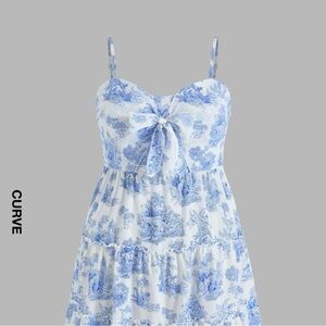 Cider TOILE DE JOUY BOW MINI DRESS (S)